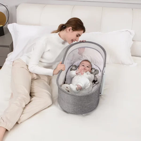 5 in 1 Smart Baby Rocking Crib Chair, Baby Bassinets Bed, Factory Price Wholesale - 图片 3