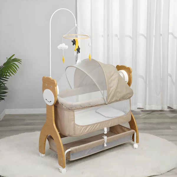 Wholesale Smart Electric Baby Rocking Crib with Wheels, Multi-Functional Baby Bassinets Bed