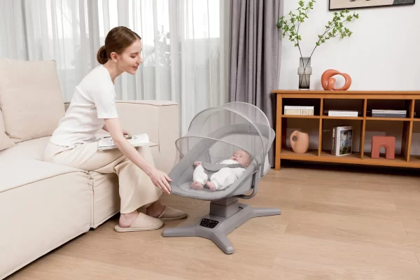 Electric Baby Rocking Chair, Mosquito Net, Music Included, Baby Swing Cradle