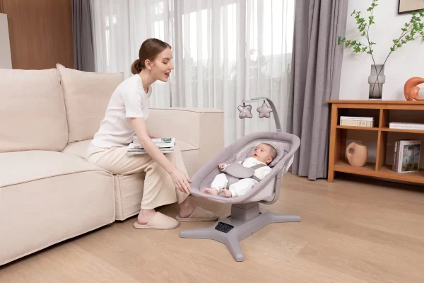 Electric Baby Rocking Chair, Mosquito Net, Music Included, Baby Swing Cradle - 图片 5