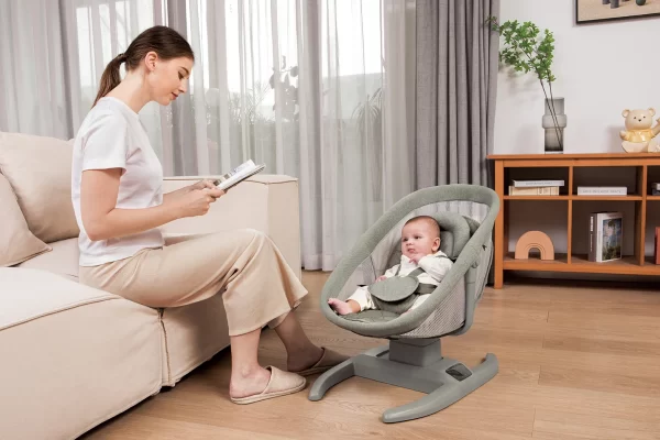 Remote Control Electric Baby Rocking Chair, Baby Swing Cradle for Infants to Toddlers - 图片 7