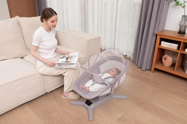 Electric Baby Rocking Chair, Mosquito Net, Music Included, Baby Swing Cradle - 图片 2