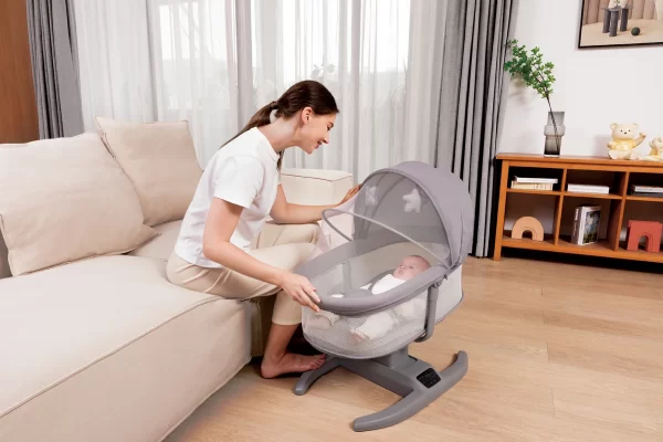 Remote Control Electric Baby Rocking Chair, Baby Swing Cradle for Infants to Toddlers - 图片 4