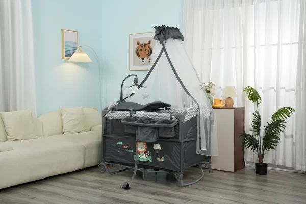Deluxe Baby Playpen Baby Crib Bassinet, Portable & Multi-Functional, Wholesale - 图片 2