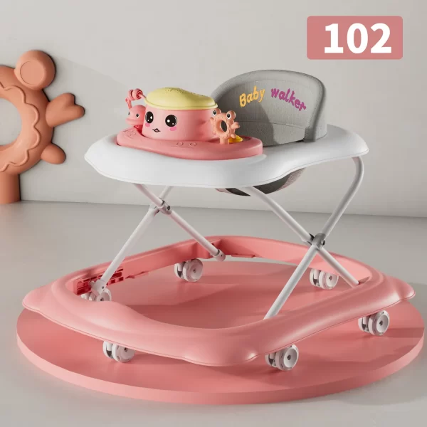 Adorable Cartoon Baby Walker with Dynamic Music & Colorful Lights, Wholesale