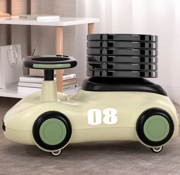 Baby Ride-On Scooter with Music & Lights, Kids Sliding Swing Car - 图片 3