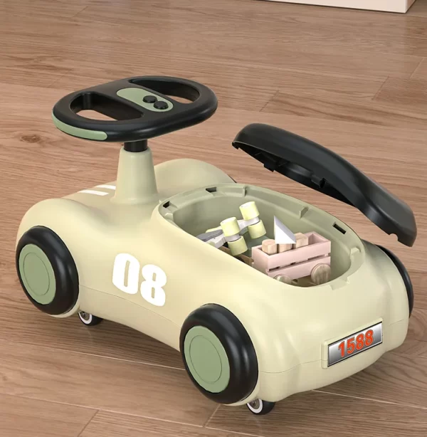 Baby Ride-On Scooter with Music & Lights, Kids Sliding Swing Car - 图片 4