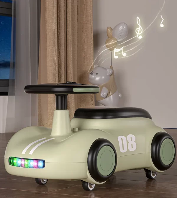 Baby Ride-On Scooter with Music & Lights, Kids Sliding Swing Car - 图片 5