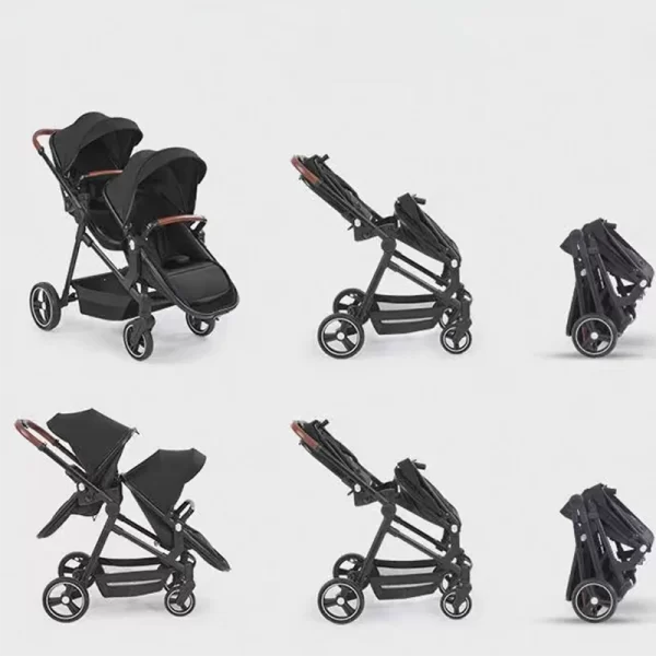 Twins Baby Stroller, Folding Baby Double Pram Stroller, Factory Supplying Wholesale - 图片 2