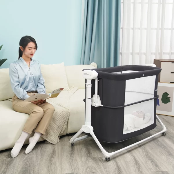 Adjustable High Quality Electric Baby Crib Bed to Bedside Bassinet with Wheels - 图片 6