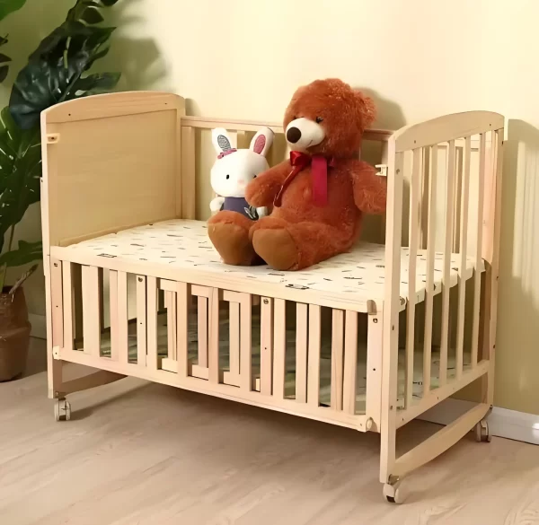 Convertible Double Layer Wooden Baby Bed, Rocking Bed, Side Adjustable, Wholesale - 图片 2