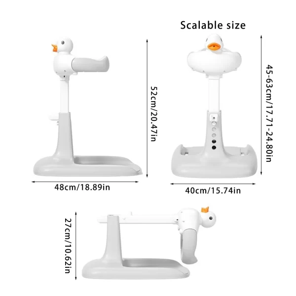 Cartoon Duck Baby Hug Bath Tower, Adjustable for Safe Toddler Showers - 图片 6
