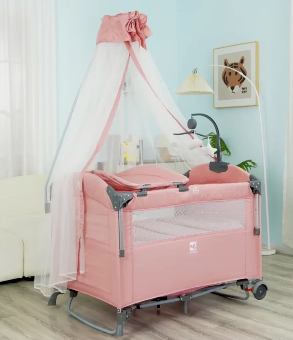Multi-Functional Baby Playpen Baby Crib Bassinet, Dual-Layer Design