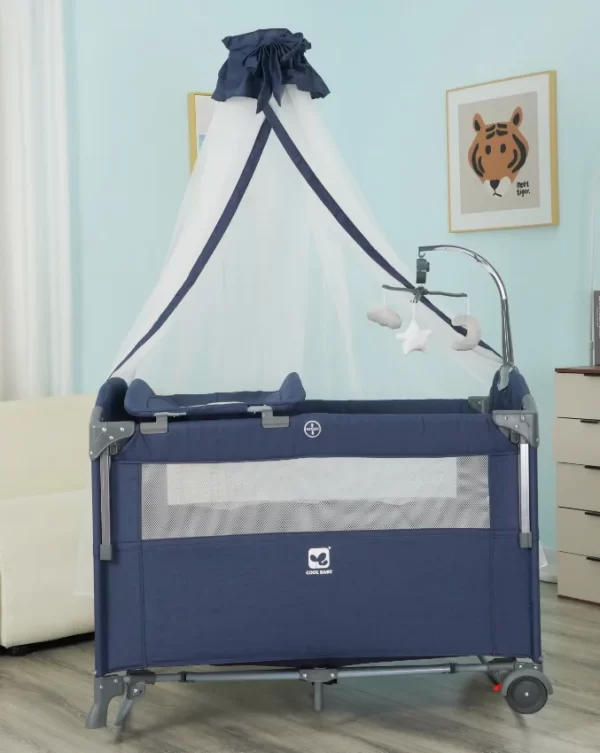 Multi-Functional Baby Playpen Baby Crib Bassinet, Dual-Layer Design - 图片 3