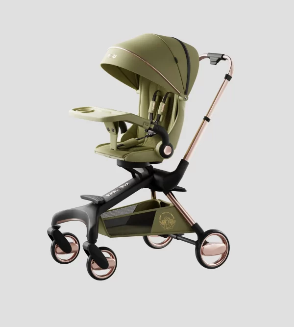 Premium 360° Rotating Baby Stroller, PU Leather Padding and Canopy - 图片 2