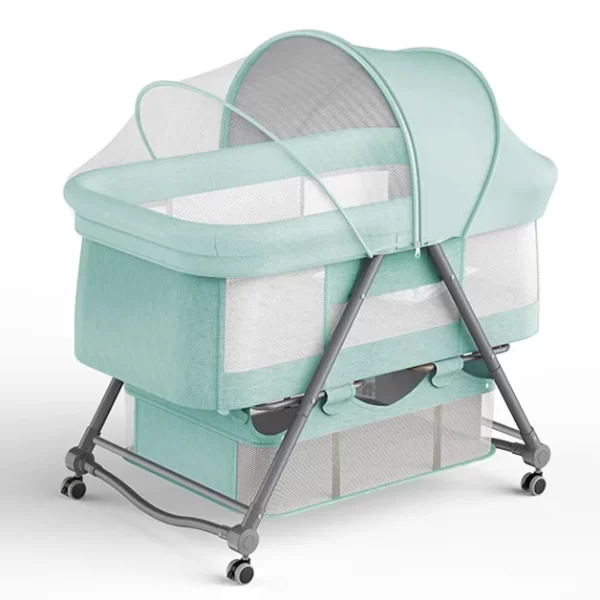 Adjustable Baby Crib, Baby Bed with Breathable Net - 图片 6