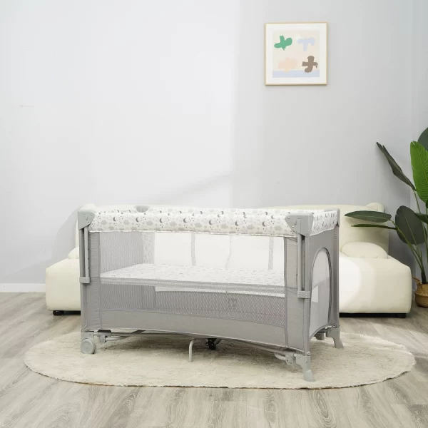 High Quality Classic Folding Portable Baby Cot Playpen Multi-Function Baby Bed - 图片 8