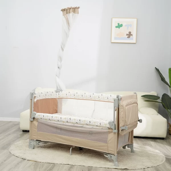 High Quality Classic Folding Portable Baby Cot Playpen Multi-Function Baby Bed - 图片 5