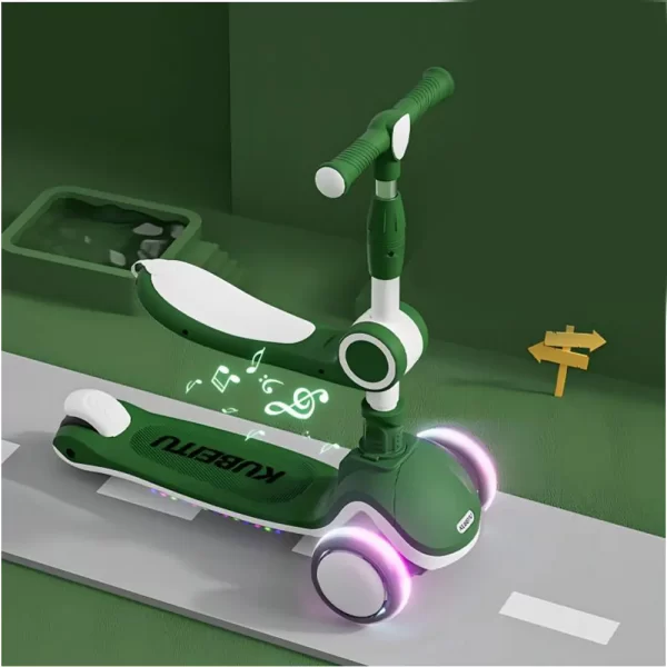 2-in-1 Sit & Stand Scooter with Foldable Design, Adjustable Seat - 图片 2