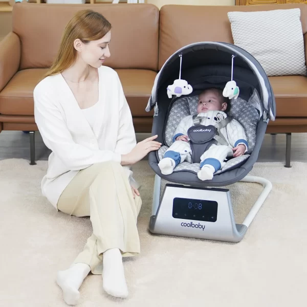Upgraded LCD Screen Baby Swing Rocking Chair, Wholesale - 图片 5