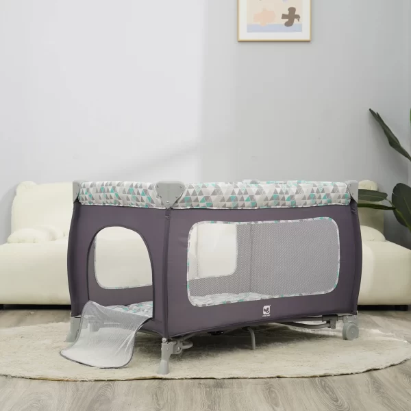 Foldable Crib Baby Portable Crib Moveable With Diaper Table Crib - 图片 5