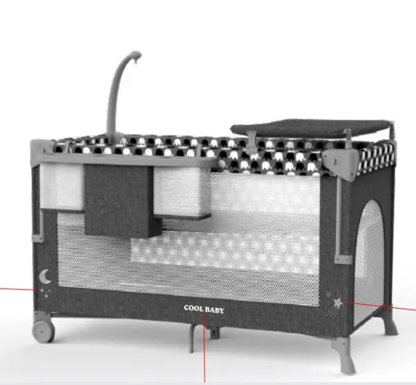 Deluxe Baby Playard Baby Crib Bassinet with Flip-Top Diaper Changer - 图片 2