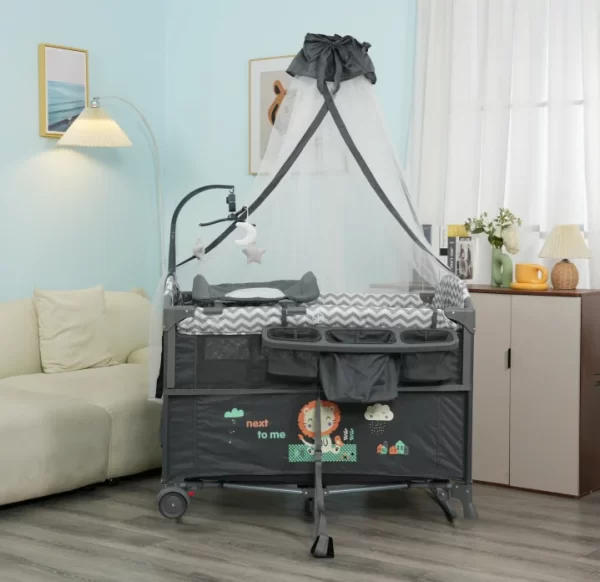 Deluxe Baby Playpen Baby Crib Bassinet, Portable & Multi-Functional, Wholesale - 图片 6