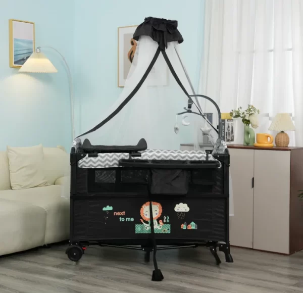 Deluxe Baby Playpen Baby Crib Bassinet, Portable & Multi-Functional, Wholesale - 图片 4