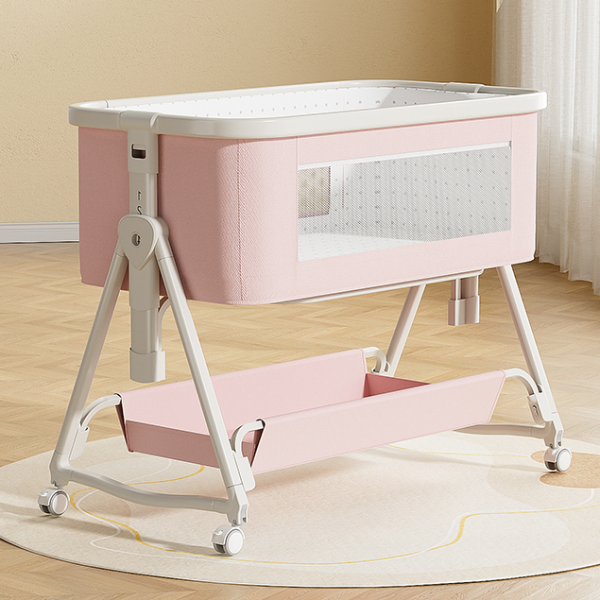Premium Baby Bassinet with Mosquito Net – Breathable Linen & Sturdy Metal Frame - 图片 2