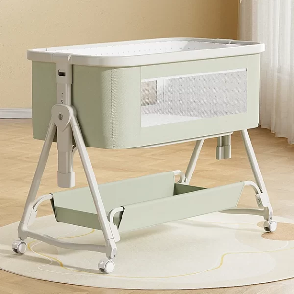 Premium Baby Bassinet with Mosquito Net – Breathable Linen & Sturdy Metal Frame - 图片 3