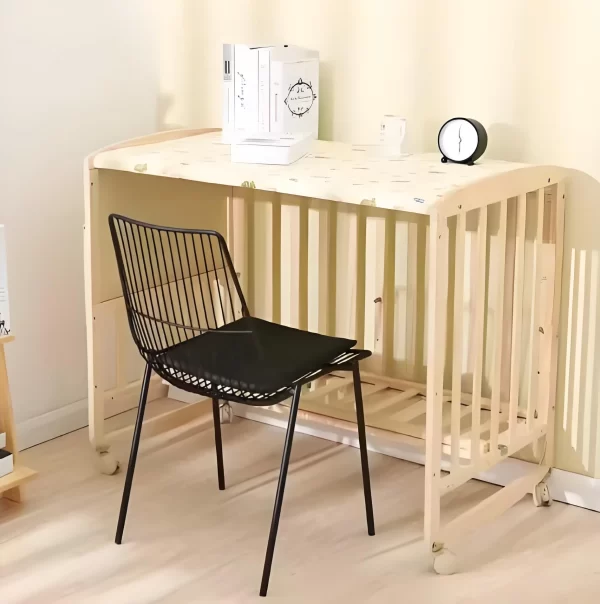 Convertible Double Layer Wooden Baby Bed, Rocking Bed, Side Adjustable, Wholesale - 图片 5