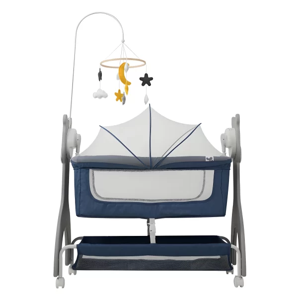 Smart Electric Baby Rocking Crib with Wheels, Multi-Functional Baby Bassinets Bed - 图片 6