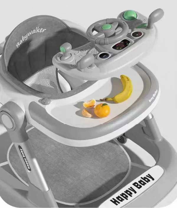 3-in-1 Foldable Baby Walker - Convertible Push Walker, High Chair, Adjustable Height - 图片 6