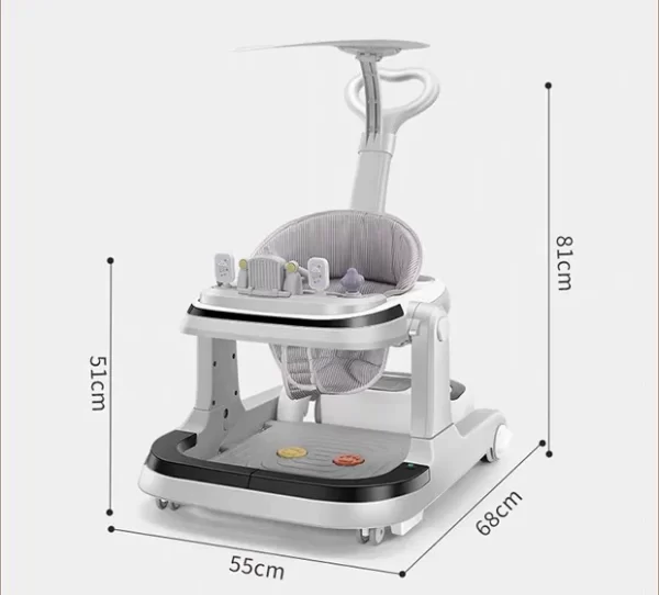 Multifunctional Electric Baby Walker – Bluetooth Remote, Music & Lights - 图片 4