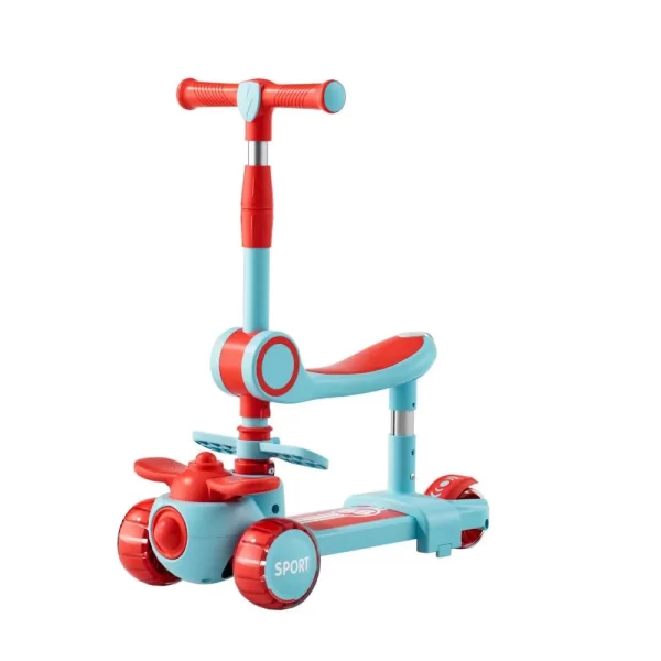 4-Height Adjustable Kids Scooter with LED Light-Up Wheels & Music, Wholesale - 图片 2