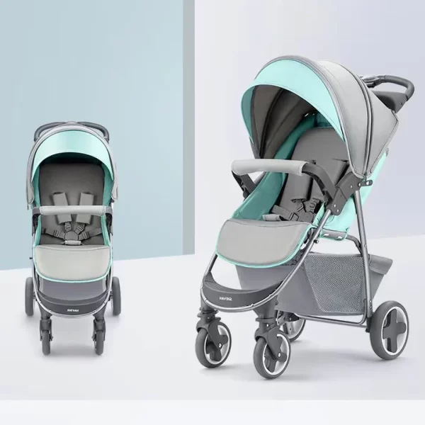 Lightweight Baby Stroller – Quick Fold, Adjustable Seat & Footrest, Extra Storage