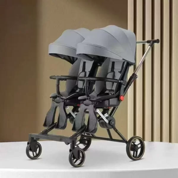 Lightweight Double Stroller Side by Side for Infant Toddler Twin Stroller for Distributor - 图片 7
