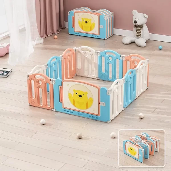 Baby Playpen Folding Safety Play Yard for Children Indoor Plastic Kids Playpen, Wholesale