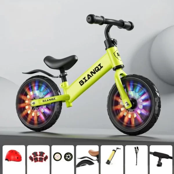 Premium Kids Balance Bike High Carbon Steel Frame with Air-Filled LED Wheels and Adjustable Seat for Distributor - 图片 2