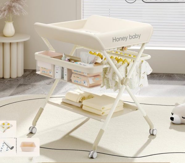 Portable Baby Changing Station for Newborn Infant with Wheels Adjustable Height Changing Table - 图片 2