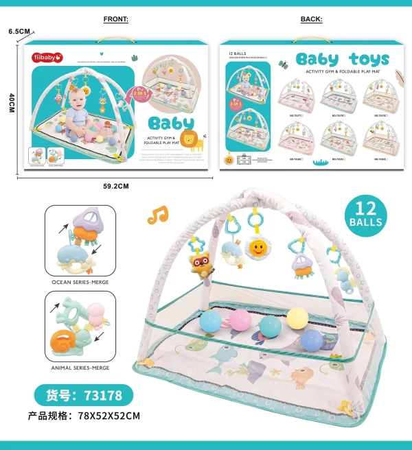 Foldable Baby Play Gym Mat Baby Activity Play Mat for Infant Newborns Babies for Distributor - 图片 6