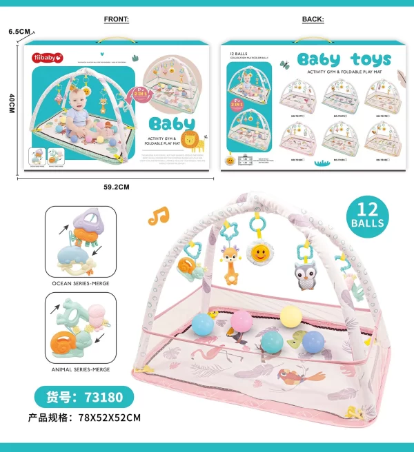 Foldable Baby Play Gym Mat Baby Activity Play Mat for Infant Newborns Babies for Distributor - 图片 4