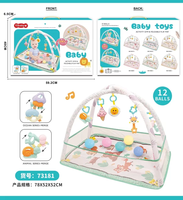 Foldable Baby Play Gym Mat Baby Activity Play Mat for Infant Newborns Babies for Distributor - 图片 3