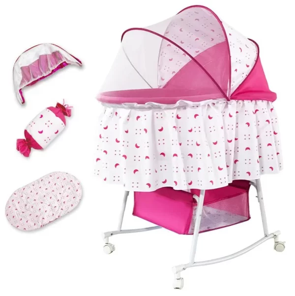 Portable 2-in-1 Bassinet & Cradle Lightweight Baby Bassinet with Storage Basket, Wholesale - 图片 2