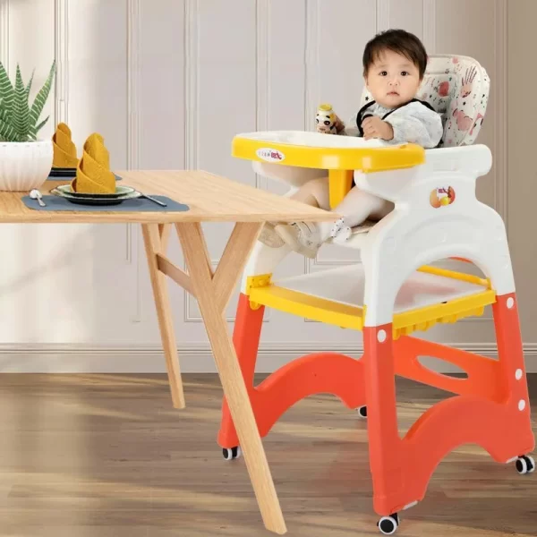 Multi-Functional Baby High Chair, Convertible to Play Table, 5-Point Harness, & Adjustable Tray, Wholesale - 图片 3