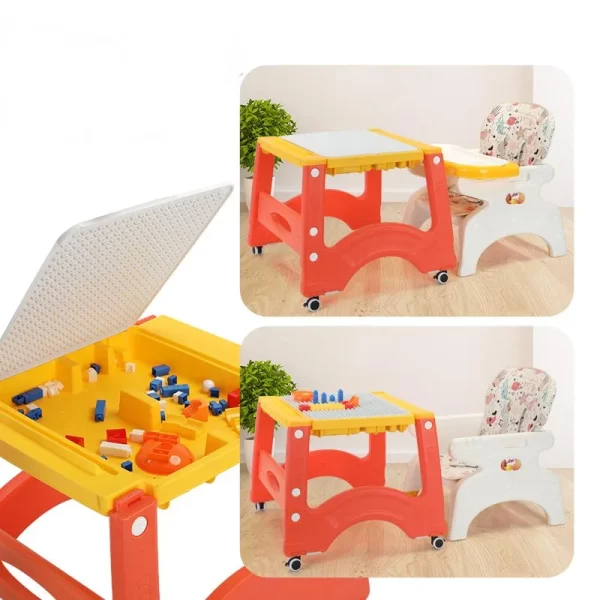 Multi-Functional Baby High Chair, Convertible to Play Table, 5-Point Harness, & Adjustable Tray, Wholesale - 图片 4