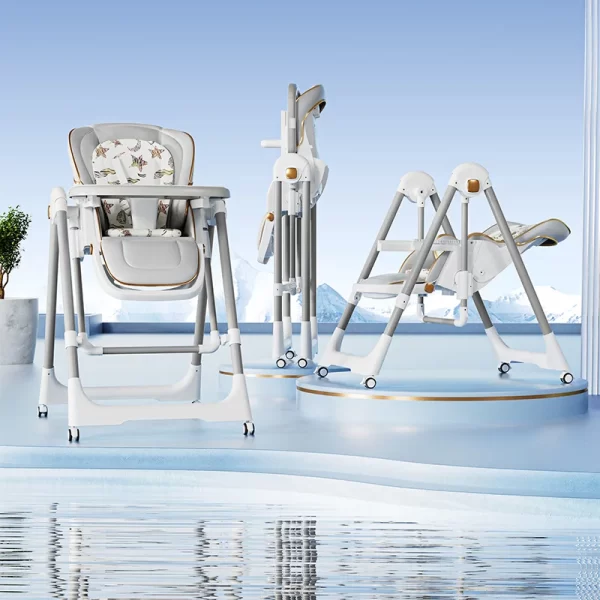 Foldable Baby High Chair 7 Height and 4 Recline Adjustable Kids Dining Chair for Distributor