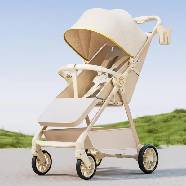 Quick Fold Baby Stroller Lie-Flat Recline Seat Lightweight Stroller with Oversized Canopy for Distributor