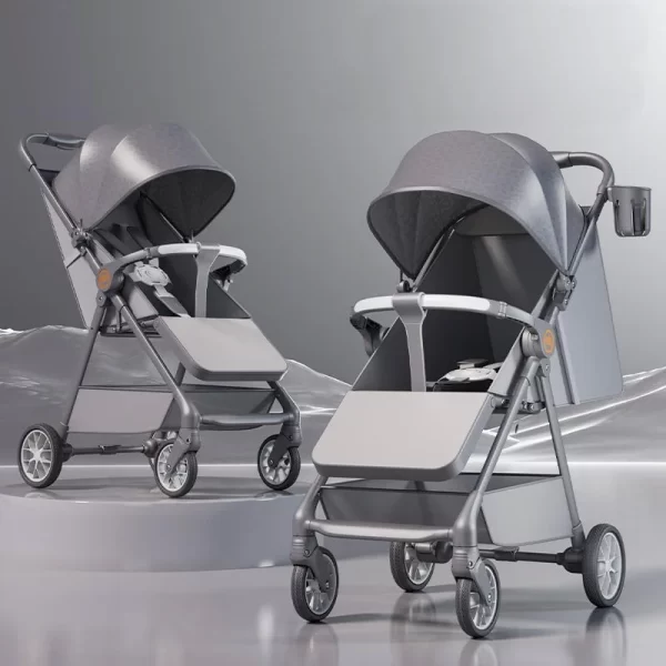 Quick Fold Baby Stroller Lie-Flat Recline Seat Lightweight Stroller with Oversized Canopy for Distributor - 图片 2