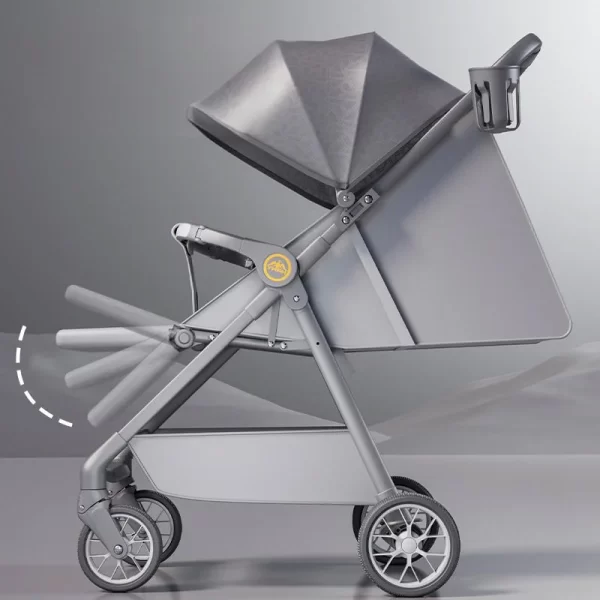 Quick Fold Baby Stroller Lie-Flat Recline Seat Lightweight Stroller with Oversized Canopy for Distributor - 图片 6